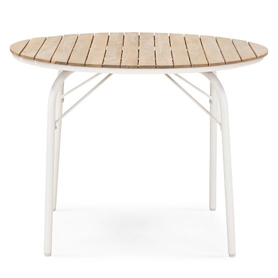 Fioli Round Garden Table 100 cm, Acacia Wood FSC, White