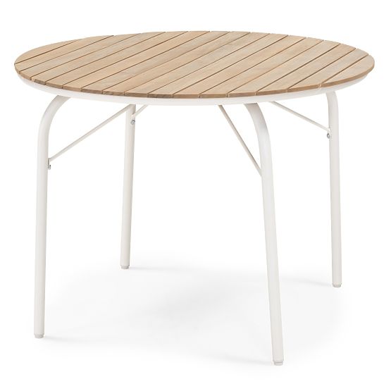 Fioli Round Garden Table 100 cm, Acacia Wood FSC, White