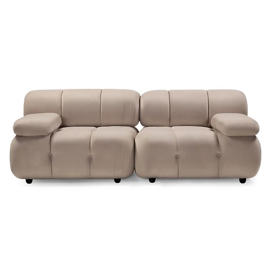 Fluf Big 2-Piece Modular Sofa, Light Beige, Velvet