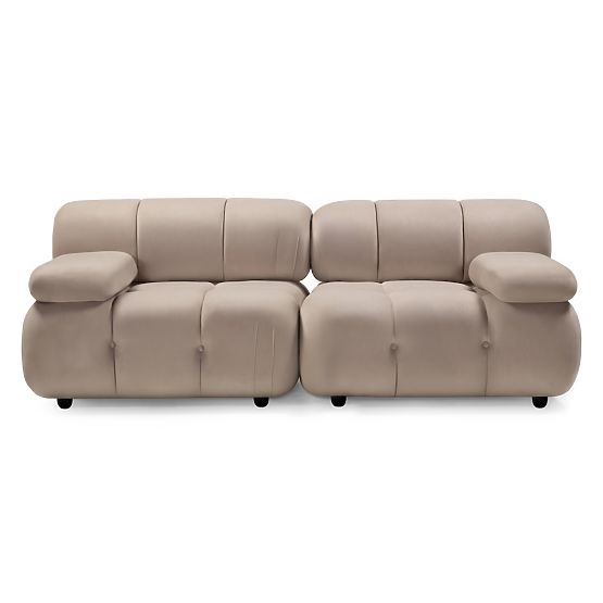 Fluf Big 2-Piece Modular Sofa, Light Beige, Velvet