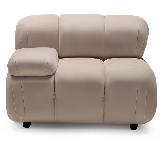 Fluf Big 2-Piece Modular Sofa, Light Beige, Velvet