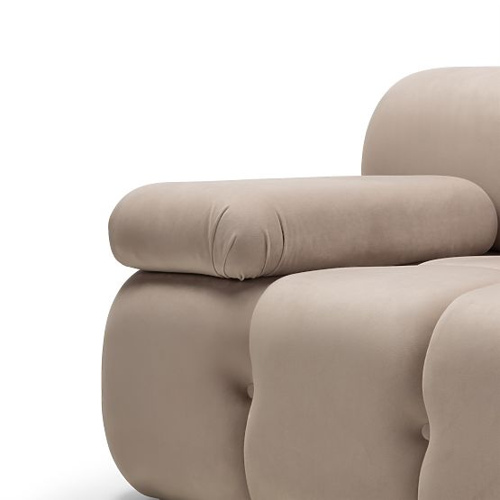 Fluf Big 2-Piece Modular Sofa, Light Beige, Velvet