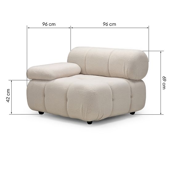 Fluf Big Left-Sided Module Light Beige, Boucle