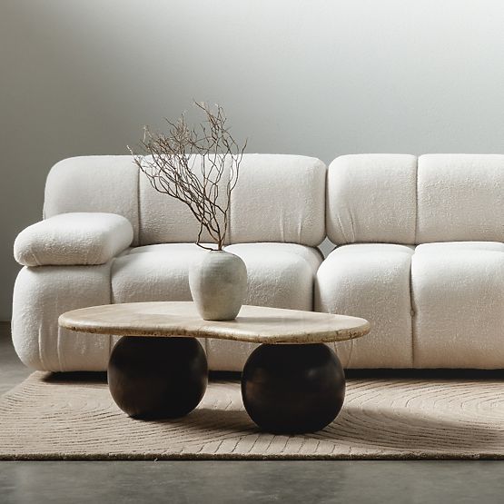 Fluf Big Left-Sided Module Light Beige, Boucle