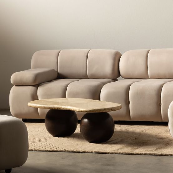 Fluf Big Left-Sided Module Light Beige, Velvet