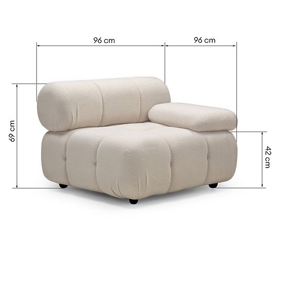 Fluf Big Right-Sided Module Light Beige, Boucle