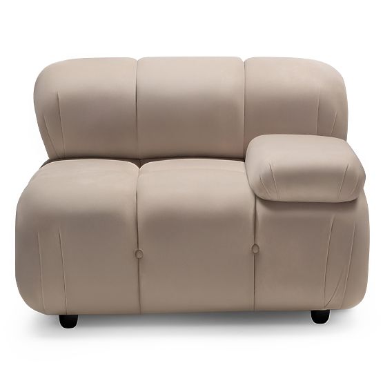 Fluf Big Right-Sided Module Light Beige, Velvet