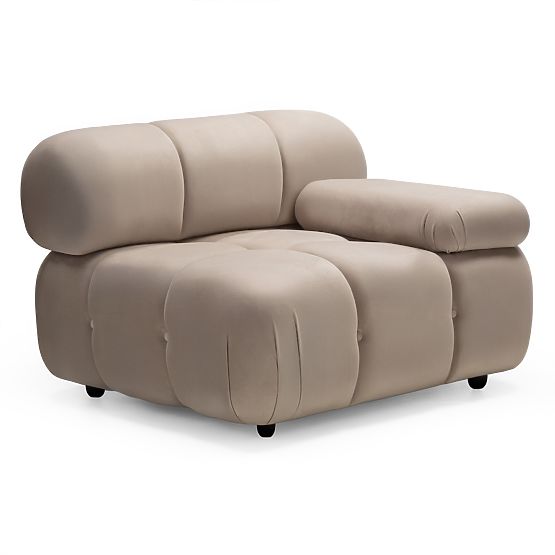 Fluf Big Right-Sided Module Light Beige, Velvet