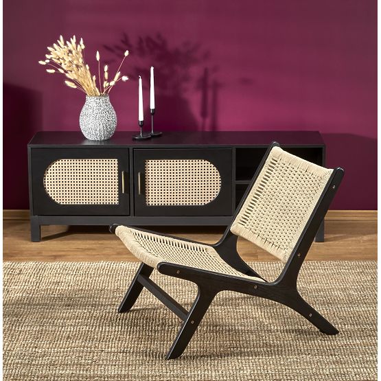 FODEN Relaxation Chair, Black/Natural (1p=1pc)