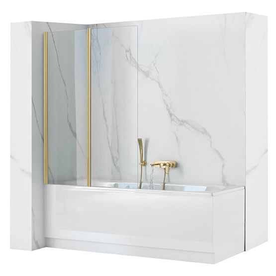 Folding Bath Screen Rea Agat-2 100 GOLD BRUSHED