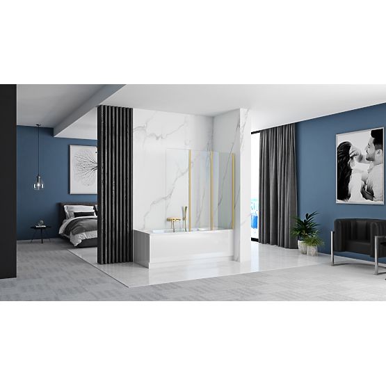Folding Bathtub Screen Rea Agat-3 120 GOLDEN BRUSHED
