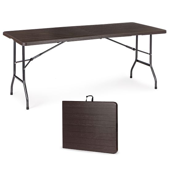 Folding Catering Banquet Garden Table 180 cm Brown ModernHome