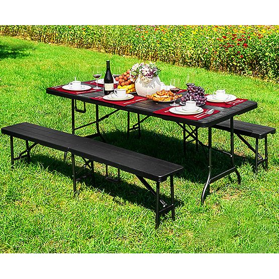 Folding Catering Banquet Garden Table 180 cm Brown ModernHome
