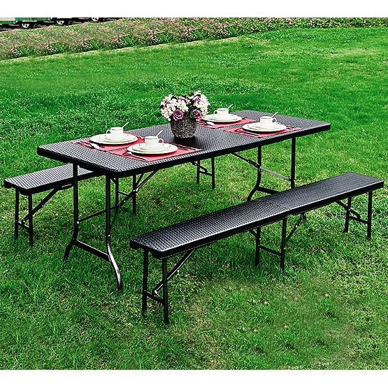 Folding Catering Garden Banquet Table 180 cm Rattan ModernHome
