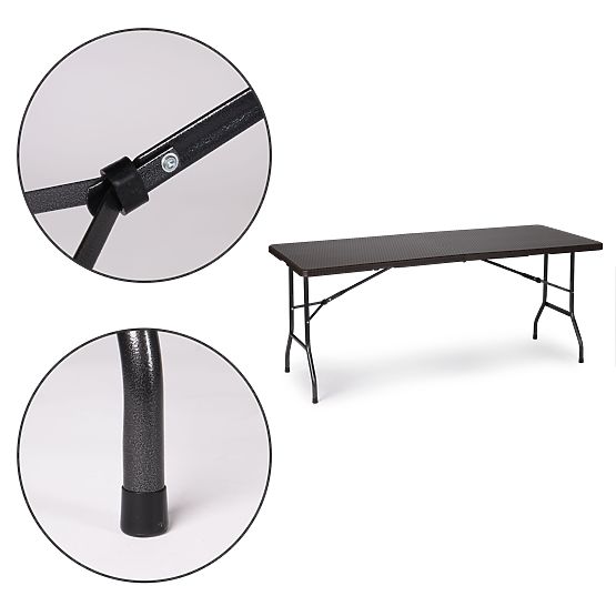 Folding Catering Garden Banquet Table 180 cm Rattan ModernHome