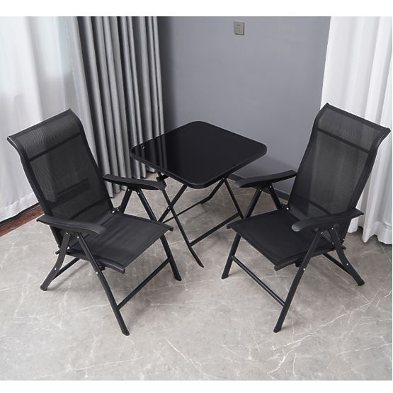Folding Glass Garden Table for Terrace, Coffee