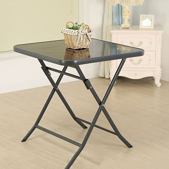 Folding Glass Garden Table for Terrace, Coffee
