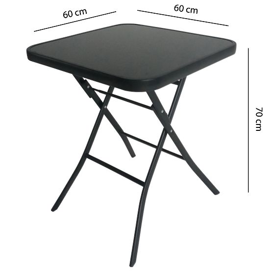 Folding Glass Garden Table for Terrace, Coffee