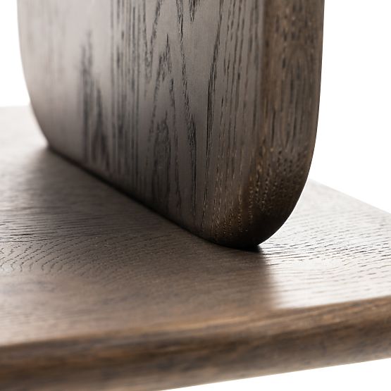 Fonticelle Shelf Rounded, Solid Oak Wood, Veneer, Espresso