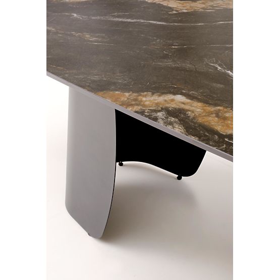 FORUM extendable table, black marble / black (3p=1pc)
