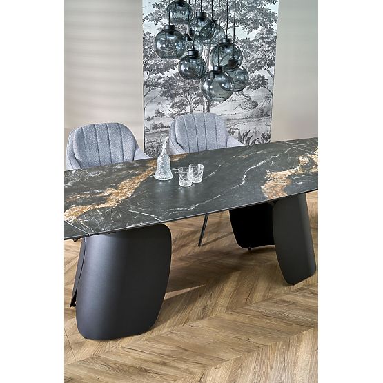 FORUM extendable table, black marble / black (3p=1pc)