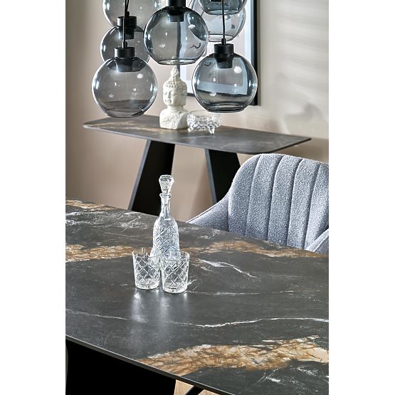 FORUM extendable table, black marble / black (3p=1pc)