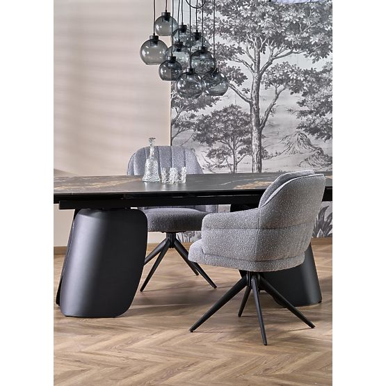 FORUM extendable table, black marble / black (3p=1pc)