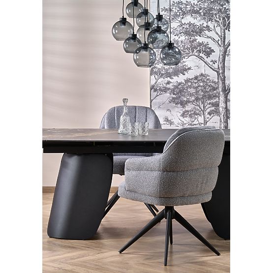 FORUM extendable table, black marble / black (3p=1pc)