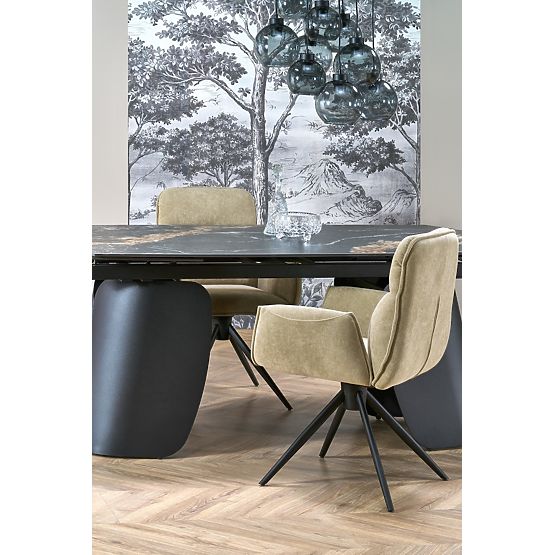 FORUM extendable table, black marble / black (3p=1pc)