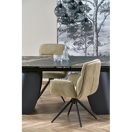 FORUM extendable table, black marble / black (3p=1pc)