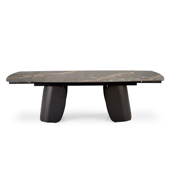 FORUM extendable table, black marble / black (3p=1pc)