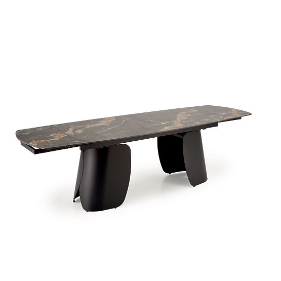 FORUM extendable table, black marble / black (3p=1pc)