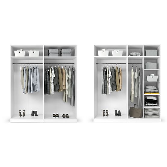 Four-Door Wardrobe Neroli, Arch/Mirror, White