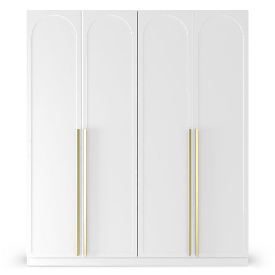 Four-Door Wardrobe Neroli, Arched Panel, White