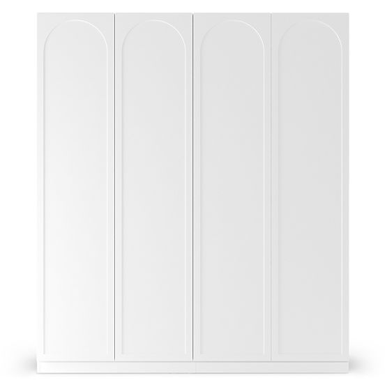 Four-Door Wardrobe Neroli, Arched Panel, White