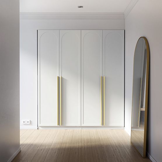 Four-Door Wardrobe Neroli, Arched Panel, White