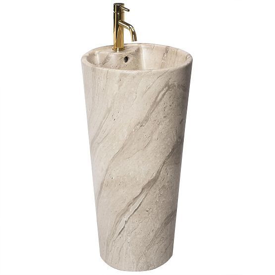 Freestanding Ceramic Washbasin Blanka Natural Matt Marble