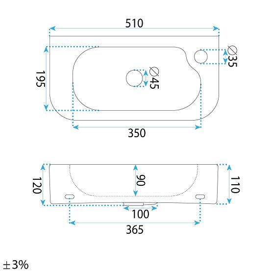 Furniture / Wall-Mounted Basin Rea Odetta