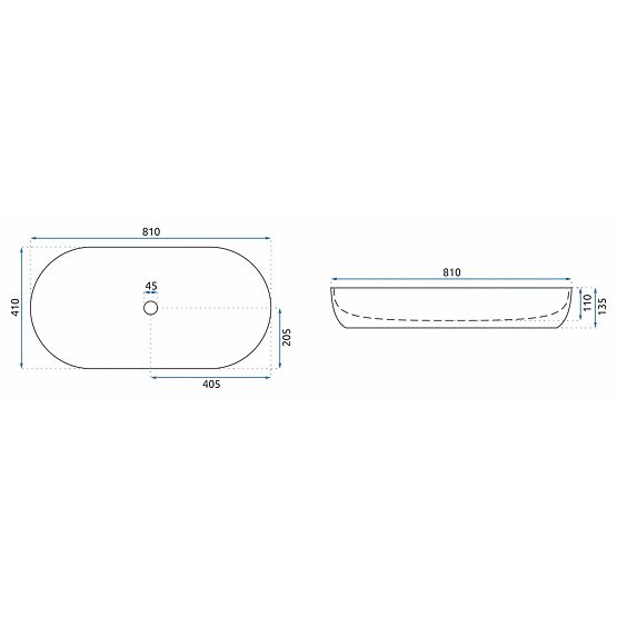 Furniture Washbasin REA CLEO 81 Aiax Shiny