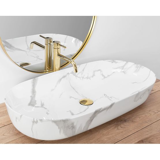 Furniture Washbasin REA CLEO 81 Marmo Shiny