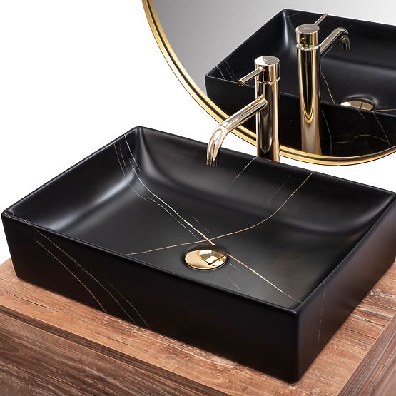 Furniture Washbasin REA Inga Black Marble Matte