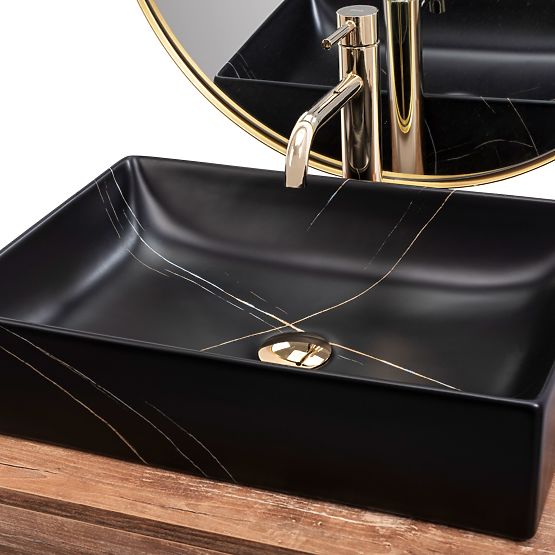 Furniture Washbasin REA Inga Black Marble Matte