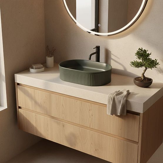 Furniture Washbasin Rea Vanda Olive Matt