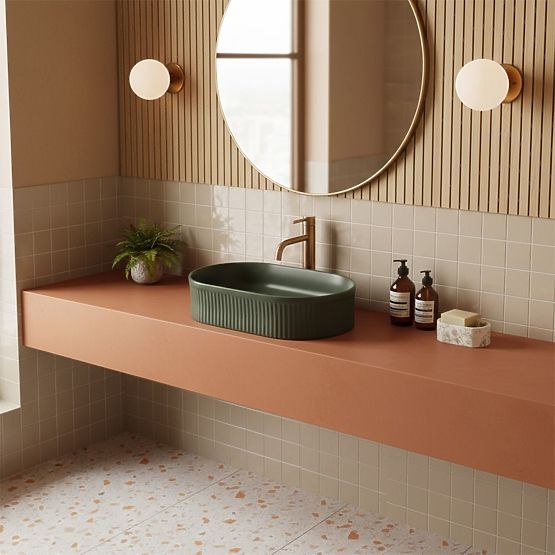 Furniture Washbasin Rea Vanda Olive Matt