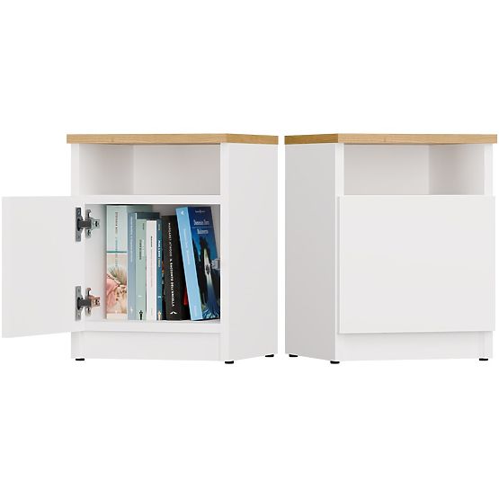 GALAX 30/1D Nightstand WHITE-ARTISAN