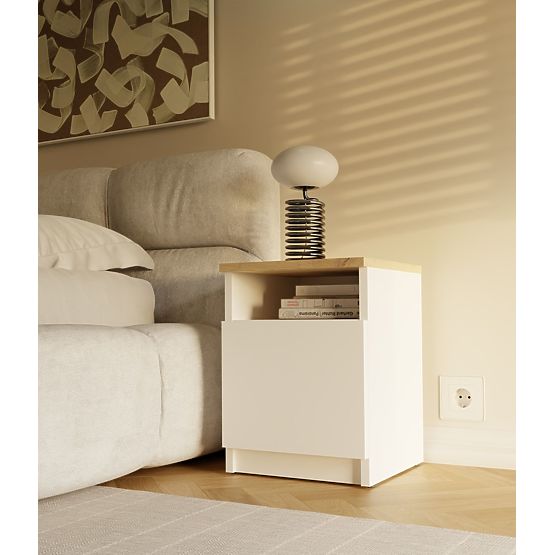 GALAX 30/1D Nightstand WHITE-ARTISAN