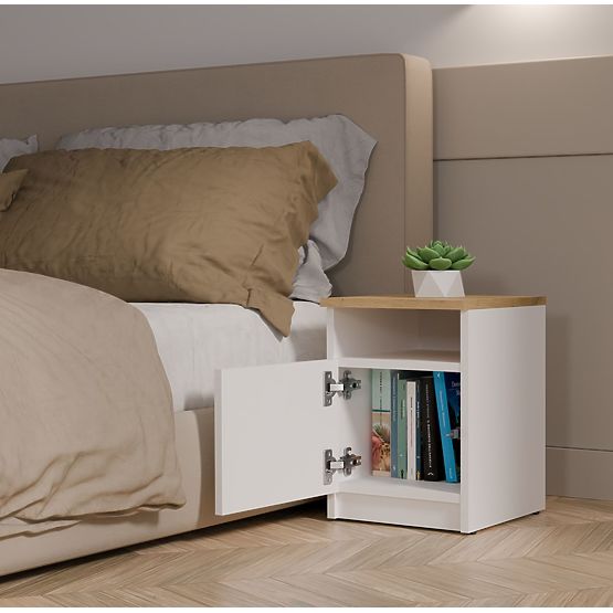 GALAX 30/1D Nightstand WHITE-ARTISAN