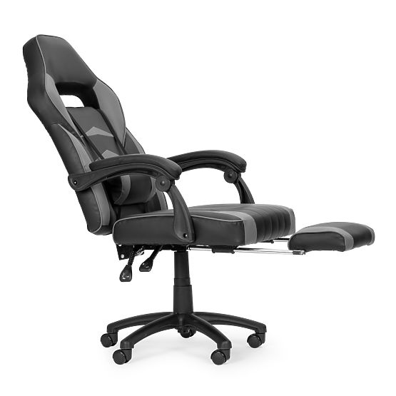 Gaming Office Chair with Adjustable Footrest and Lumbar Pillow