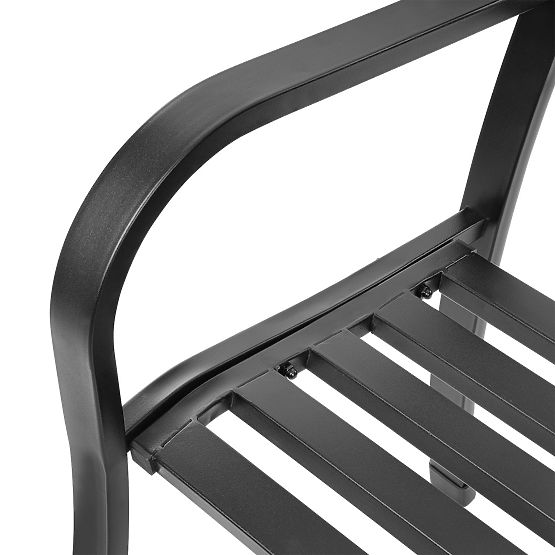 Garden Bench with Backrest Park Style for Terrace Balcony Metal Frame