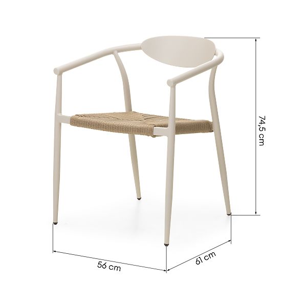 Garden Chair Piretto, Technorattan, Aluminum, Light Beige/Light Brown